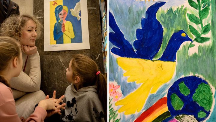 Formula păcii, redată de copii din Ucraina și R. Moldova. Expoziția de desene de la Parlament - în imagini