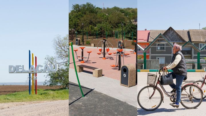 Havuz, bănci și pistă pentru bicicliști. Cum arată noul complex de agrement, construit într-un sat din Anenii Noi
