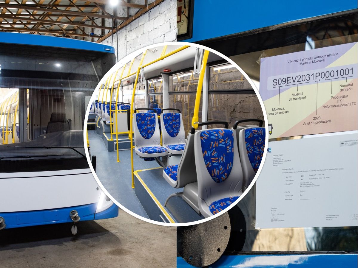 A fost lansat primul autobuz electric fabricat în R. Moldova. Cum arată și ce dotări are