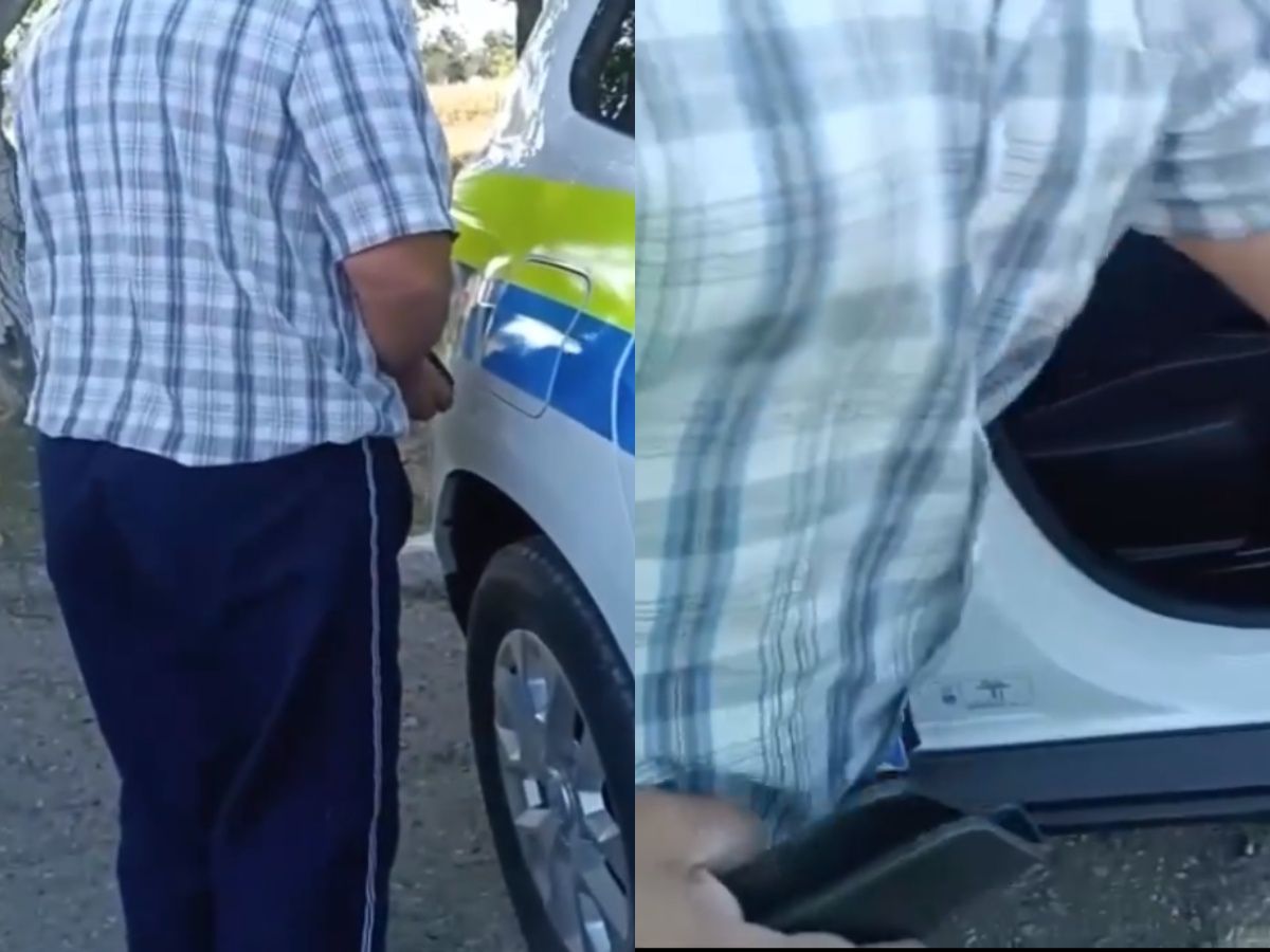 Momentul în care un șofer încearcă să dea mită polițiștilor. Transporta la Orhei susținătorii unui partid politic