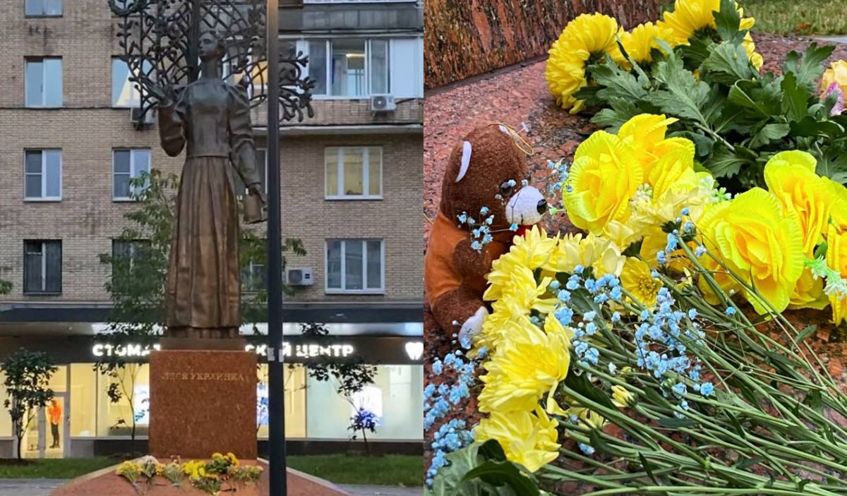 Locuitorii Moscovei au depus flori la monumentul lui Lesya Ukrainka, în memoria victimelor atacurilor din Harkov