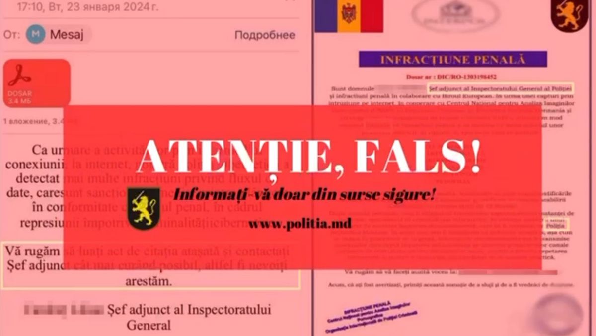 Mesaje cu conținut fals! Poliția îndeamnă cetățenii să ignore postările cu conținut dubios