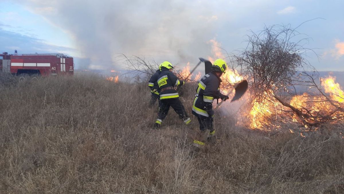 Peste 110 hectare de teren au ars în ultimele 24 de ore din cauza incendiilor de vegetație uscată