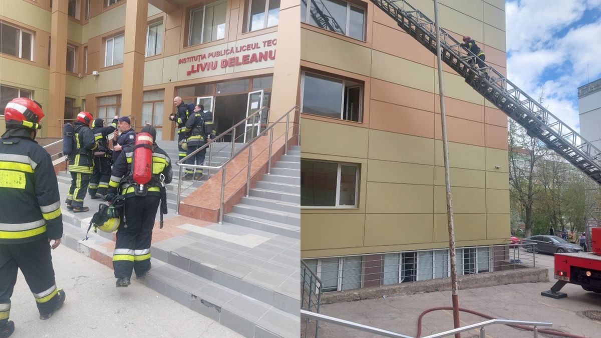 Autoritățile stabilesc pagubele incendiului de la liceul „Liviu Deleanu”. Directoarea a avut nevoie de îngrijiri medicale