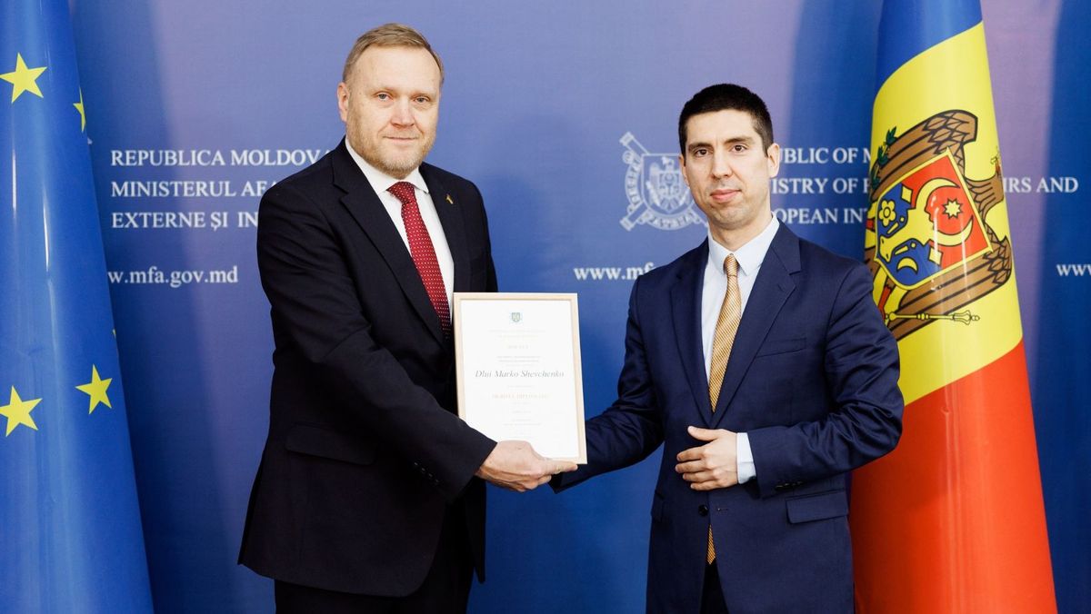 La final de mandat, ambasadorul Ucrainei în R. Moldova a fost decorat cu medalia „Meritul diplomatic”