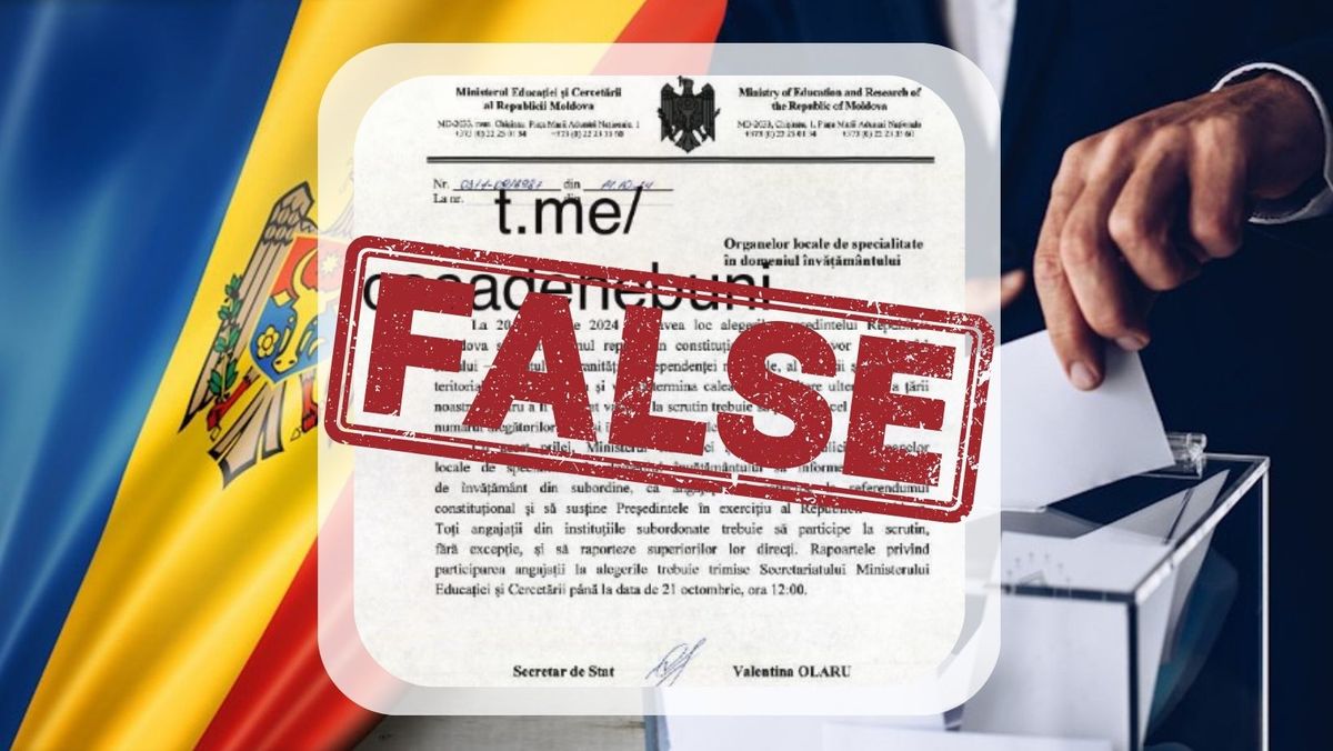 Moldovenii, ținta unui nou fals: Ministerul Educației nu a îndemnat cetățenii să o voteze pe Maia Sandu