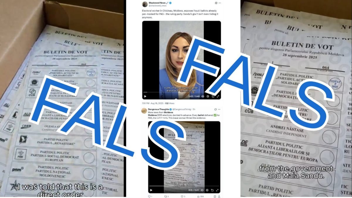 Atenție, FALS! Pe rețelele sociale circulă imagini video cu un buletin de vot ștampilat