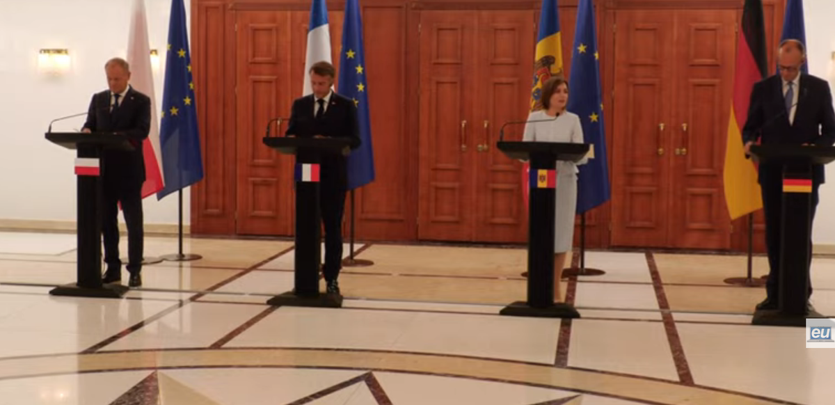 LIVE/ Conferință de presă susținută de Maia Sandu, Emmanuel Macron, Friedrich Merz și Donald Tusk