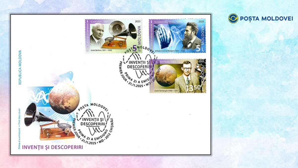 Poșta Moldovei a lansat o nouă serie de mărci poștale dedicate marilor invenții și descoperiri