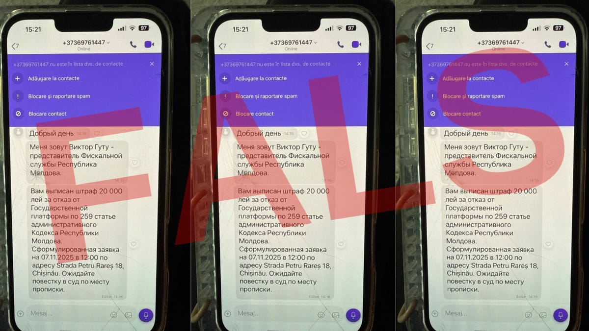 Avertismentul Serviciului Fiscal de Stat: Mesaje false pe Viber și Telegram în numele instituției
