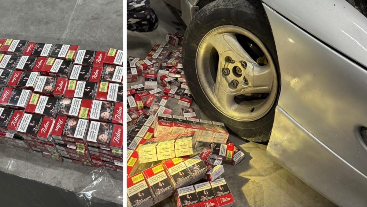 Tânăr de 26 de ani, prins la vama Sculeni cu circa 360 de pachete de țigări ascunse într-un compartiment secret al mașinii