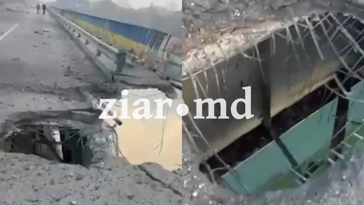 Imagini VIDEO exclusive cu consecințele atacurilor asupra podului Maiaki-Udobnoe