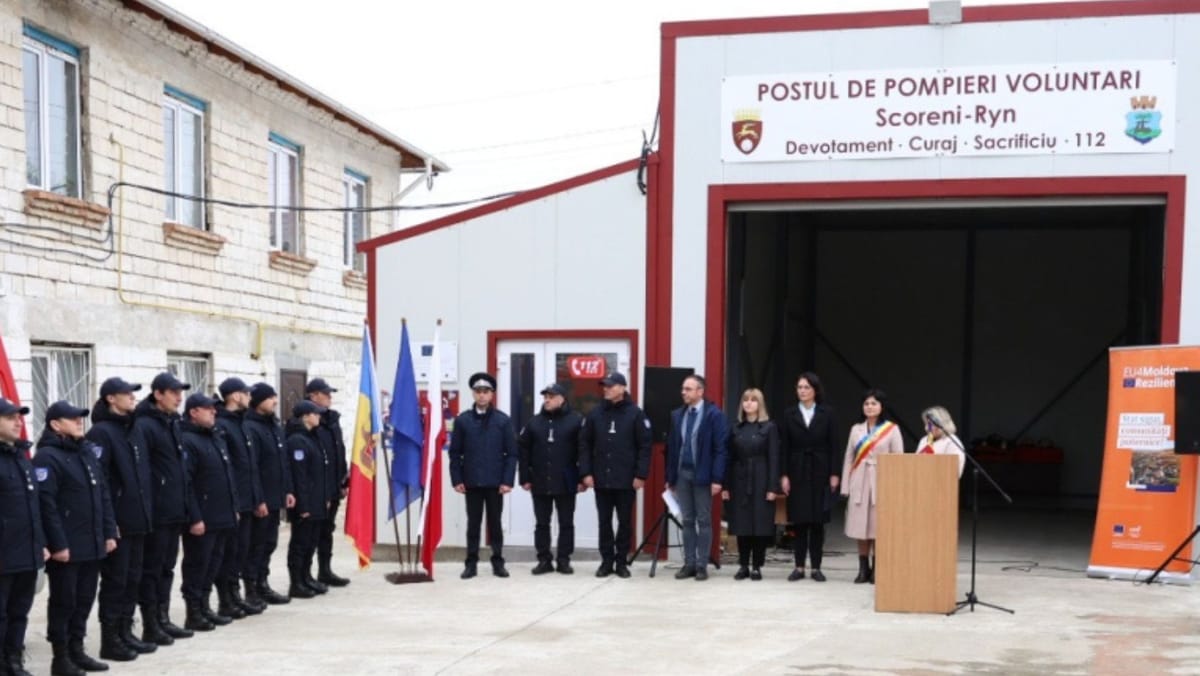 Un post de pompieri voluntari a fost inaugurat în localitatea  Scoreni și raionul Strășeni