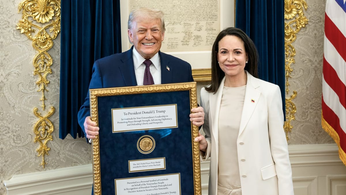 Maria Corina Machado s-a ținut de cuvânt și i-a oferit lui Donald Trump medalia Premiului Nobel pentru Pace