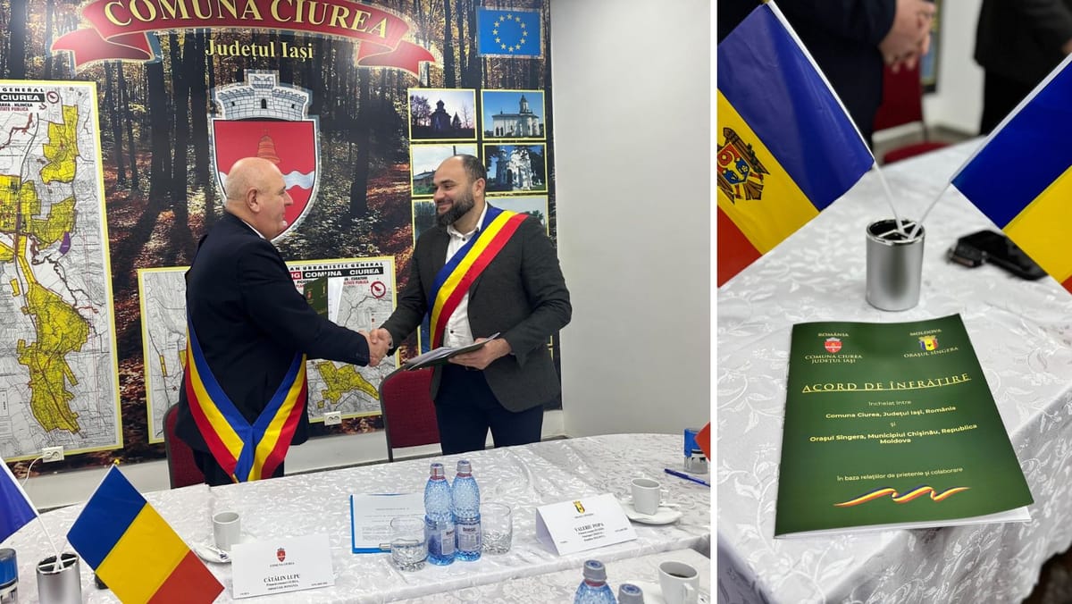 Două localități din Republica Moldova și România au semnat un acord de înfrățire în ajunul Micii Uniri