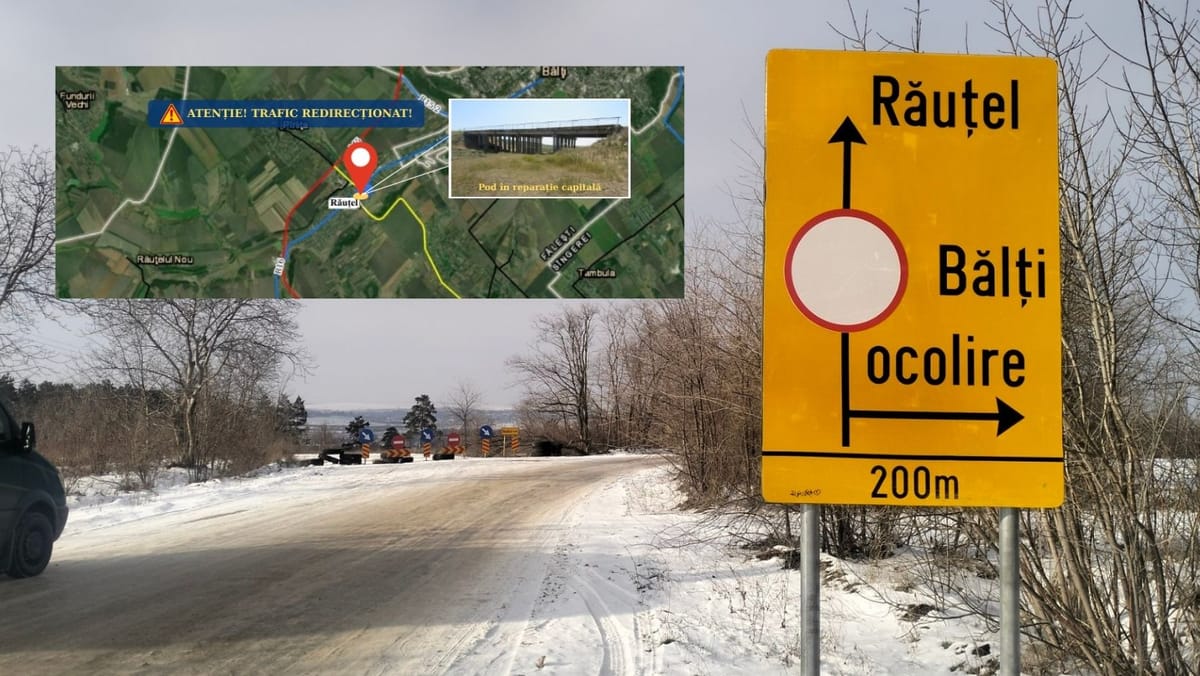 Podul peste râul Răuțel intră în reparație capitală - avertisment pentru localnici și șoferi