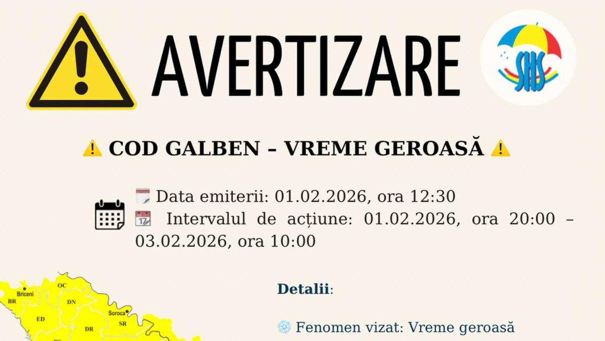 Atenție! Vreme geroasă cu minime de până la -24 °C și drumuri alunecoase în R.Moldova
