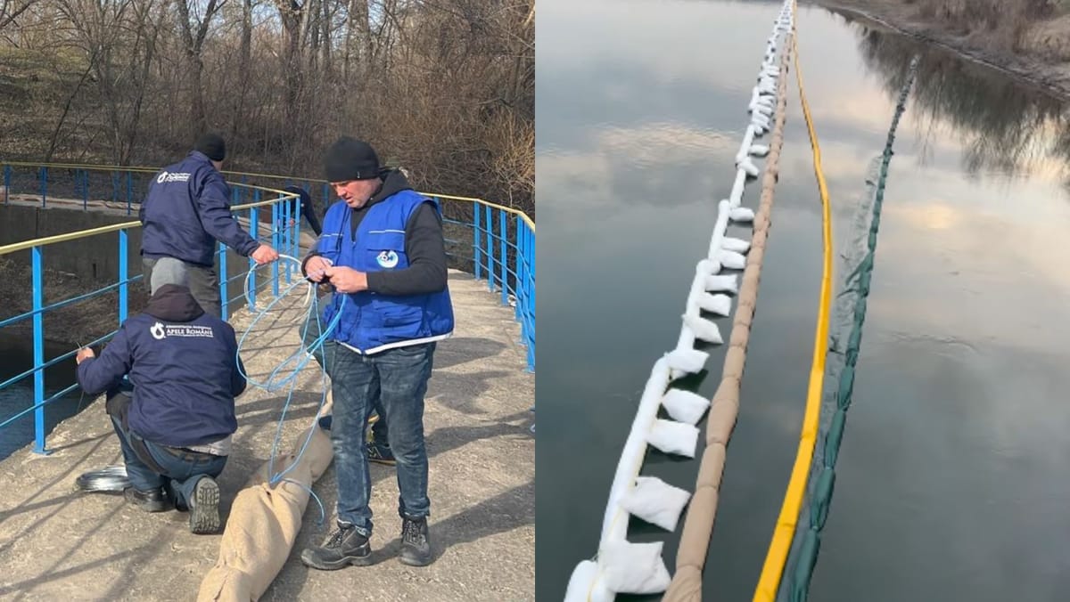 Încă două baraje anti-poluare în zona stației de captare a apei de la Vadul lui Vodă. Ar urma să fie instalate alte trei