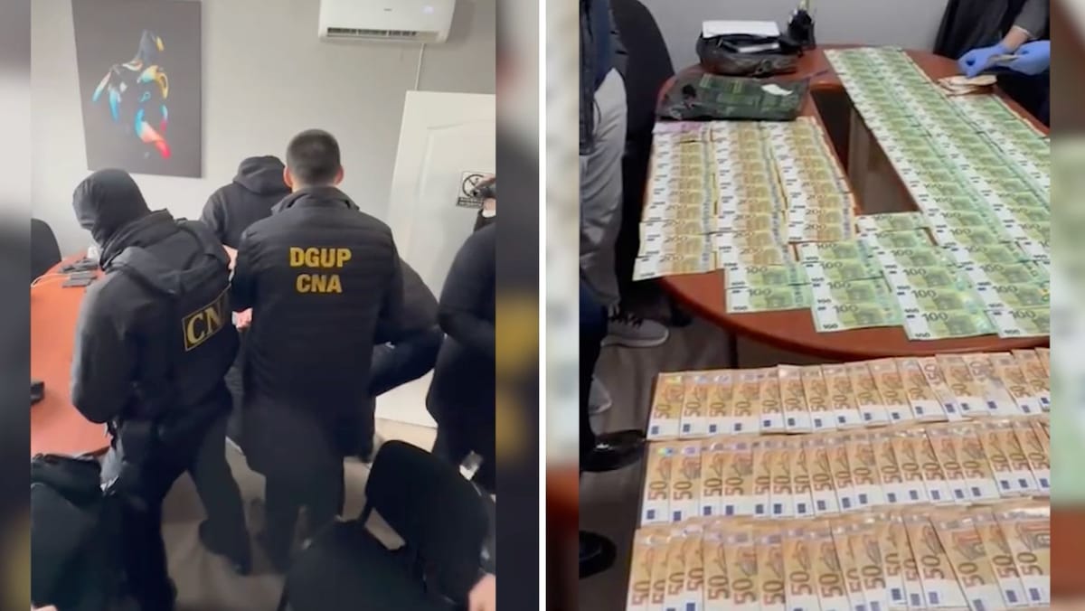 VIDEO/ Momentul reținerii în flagrant. Ofițerii CNA prind suspecții și numără mita de 40.000 de euro