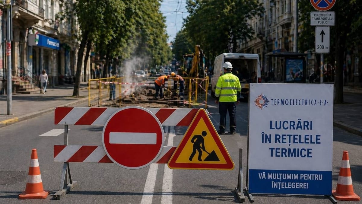 Circulația rutieră se suspendă pe un tronson al străzii Melestiu pentru lucrări la rețeaua termică