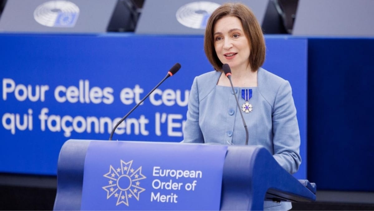 Maia Sandu, la decernarea Ordinului European de Merit: „Această distincție aparține oamenilor din R. Moldova”