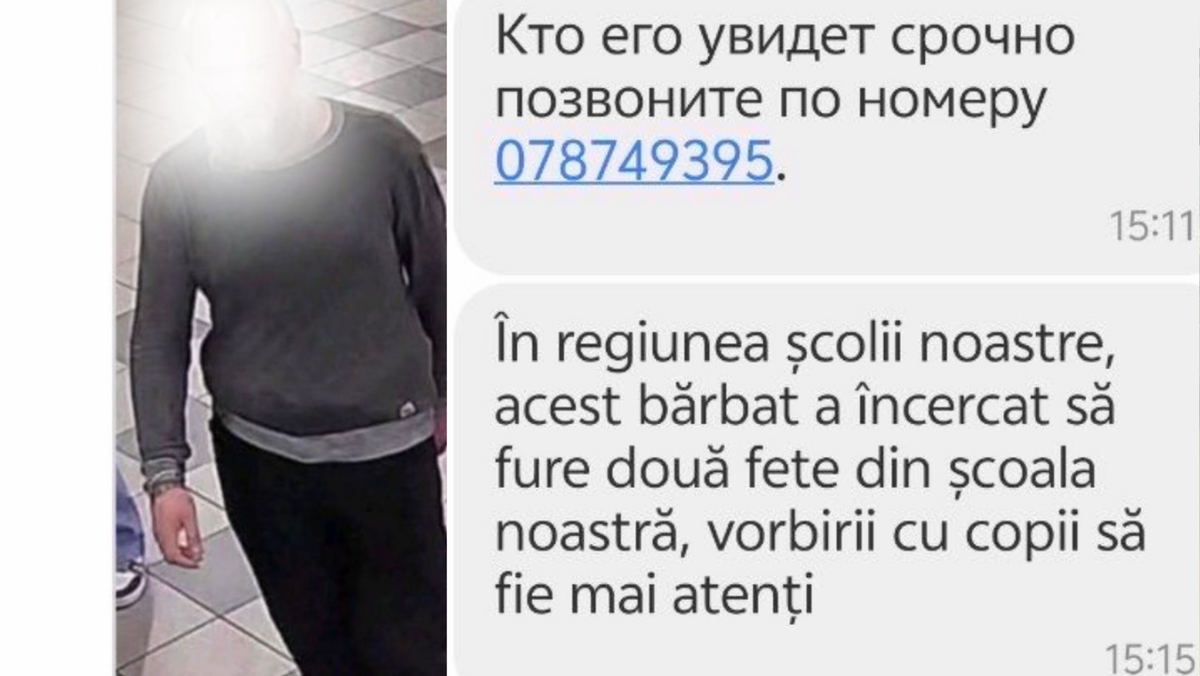Bărbat reținut după informații online privind o presupusă tentativă de răpire a unor fete de la o școală din Buiucani