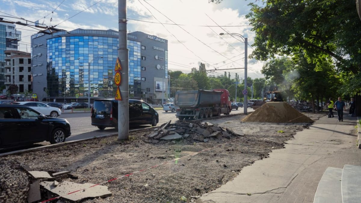 Continuă modernizarea bulevardului Iuri Gagarin din capitală