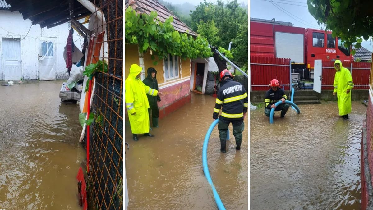 Case inundate și copaci căzuți în România. Vremea severă a afectat 15 județe și Bucureștiul