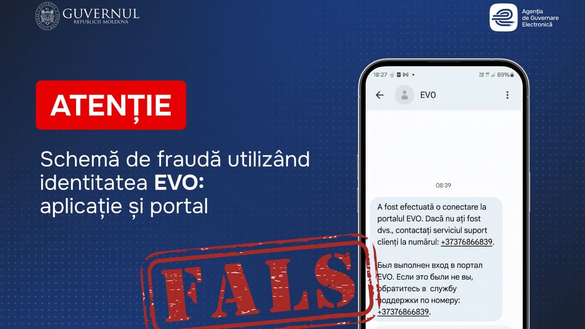 Tentativă de fraudă prin SMS în numele EVO. AGE avertizează cetățenii să nu ofere coduri sau date personale