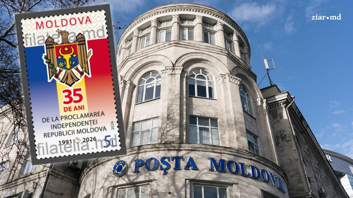 Poșta Moldovei lansează o marcă dedicată celor 35 de ani de independență. Tirajul ajunge la 25.000 de exemplare