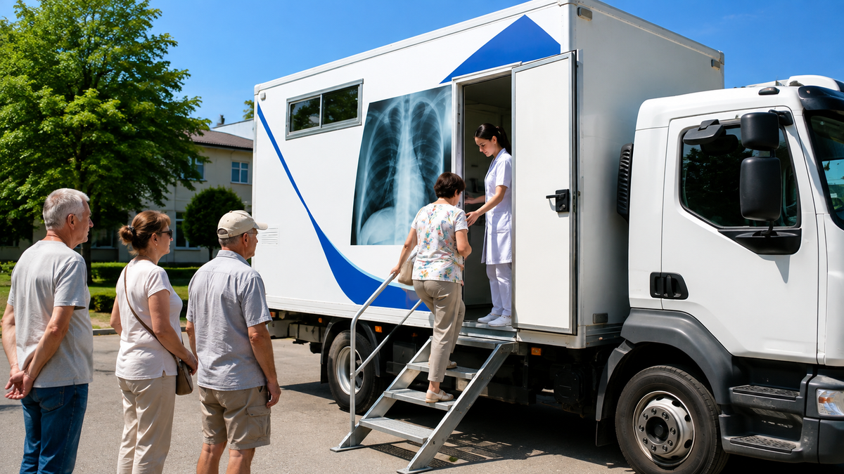 Screening pulmonar gratuit în raionul Nisporeni: un complex radiodiagnostic mobil ajunge în instituțiile medicale