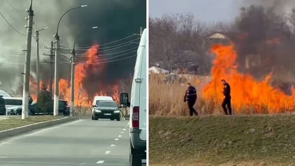 Flăcări în apropiere de gara auto din Bălți. Intervin trei echipaje de pompieri - FOTO/VIDEO