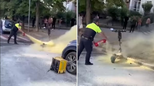 VIDEO/ Incident în sectorul Rîșcani al capitalei. O trotinetă electrică a luat foc din mers
