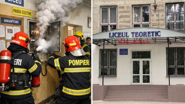 Incendiu un liceu din Chișinău. Peste 1.200 de elevi au fost evacuați