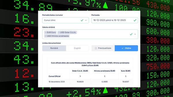 BNM lansează un serviciu nou pentru acces rapid la cursul valutar și date comparative