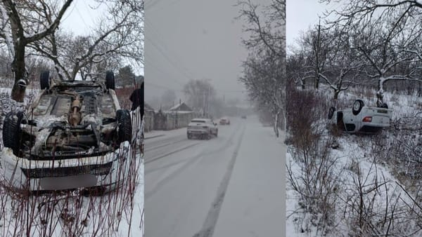 VIDEO/ Ninsori abundente la Cahul, trafic îngreunat pe drumurile naționale: riscul de accidente crește