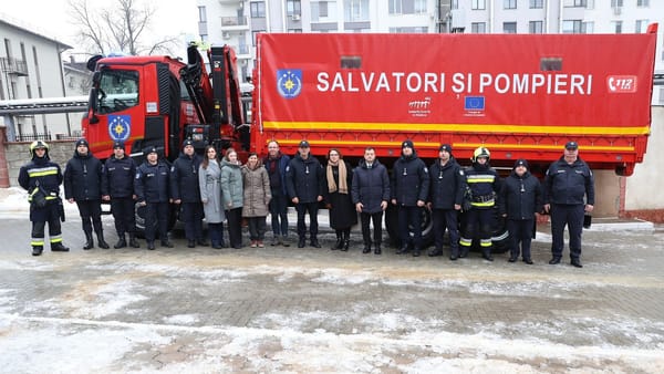 Pompierii au primit un autocamion modern din partea Uniunii Europene pentru intervenții mai rapide și mai eficiente