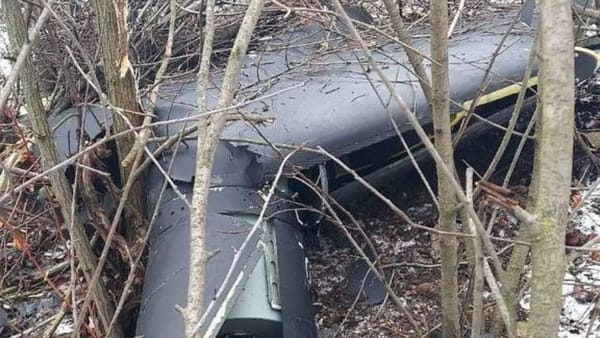 FOTO/ Alertă în localitatea Crocmaz: o dronă de aproximativ 2,5 metri, găsită în grădina unei case nelocuite