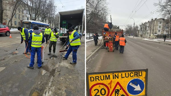 Atenție, se repară gropile din Chișinău! Drumarii aplică asfalt rece pe mai multe străzi