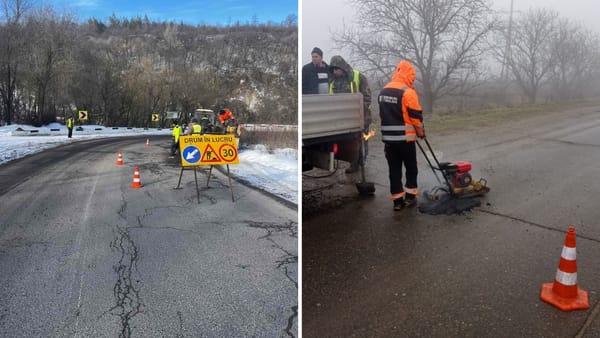 Drumarii continuă să repare gropile pe traseele naționale. Șoferii sunt îndemnați să circule cu atenție