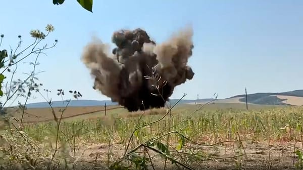 VIDEO/ O dronă cu încărcătură explozivă, găsită într-un lan de rapiță din Tulcea. Momentul în care militarii au detonat-o