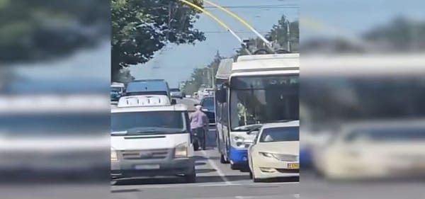 VIDEO/ Șase persoane surprinse cerșind în trafic la Botanica. Trei foloseau copii minori pentru a solicita bani