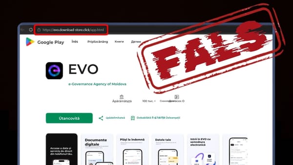 EVO, din nou ținta escrocilor. Cetățenii sunt manipulați să descarce aplicația guvernamentală de pe un site fals