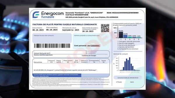Energocom, precizări despre noile facturi la gazele naturale: ce se întâmplă cu plățile făcute după 15 septembrie