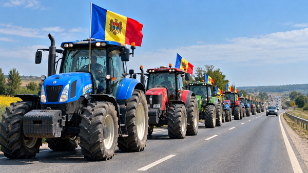 Fermierii ies cu tractoarele pe traseu la Basarabeasca. Cer păstrarea TVA de 8% și rambursarea accizei la motorină