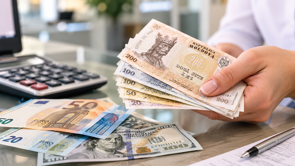 Euro și leul românesc scad, dolarul urcă. Cursul valutar stabilit de BNM pentru 2 septembrie