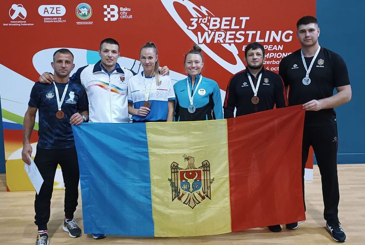 FOTO/ R. Moldova a obținut șase locuri de frunte la Campionatul European de lupte la brâu de la Baku