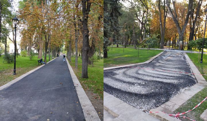 FOTO/ Lucrările de reabilitare din Parcul Catedralei Mitropolitane sunt pe ultima sută de metri