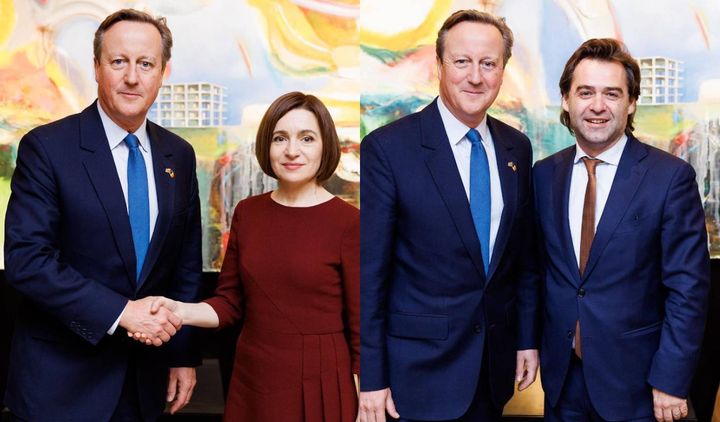 FOTO/ Proaspătul ministru britanic de Externe, David Cameron, a efectuat o vizită surpriză la Chișinău