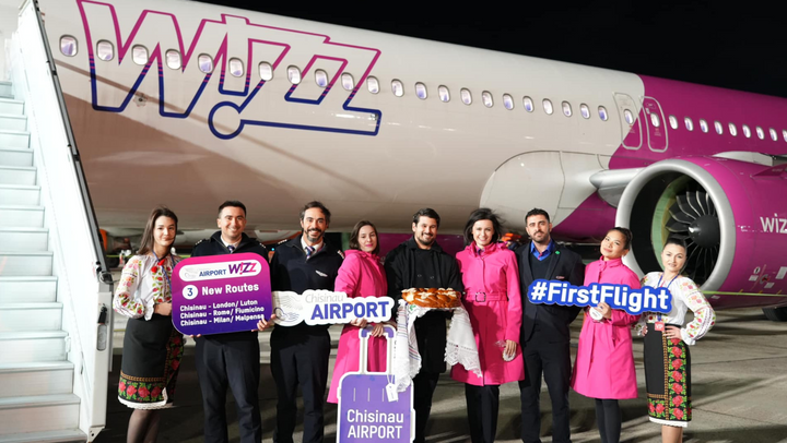 FOTO/ Wizz Air, din nou în spațiul aerian al R. Moldova. După opt luni, compania a efectuat primul zbor